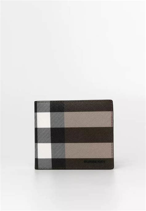 burberry exaggerated check and leather bifold wallet|Burberry men's credit card wallet.